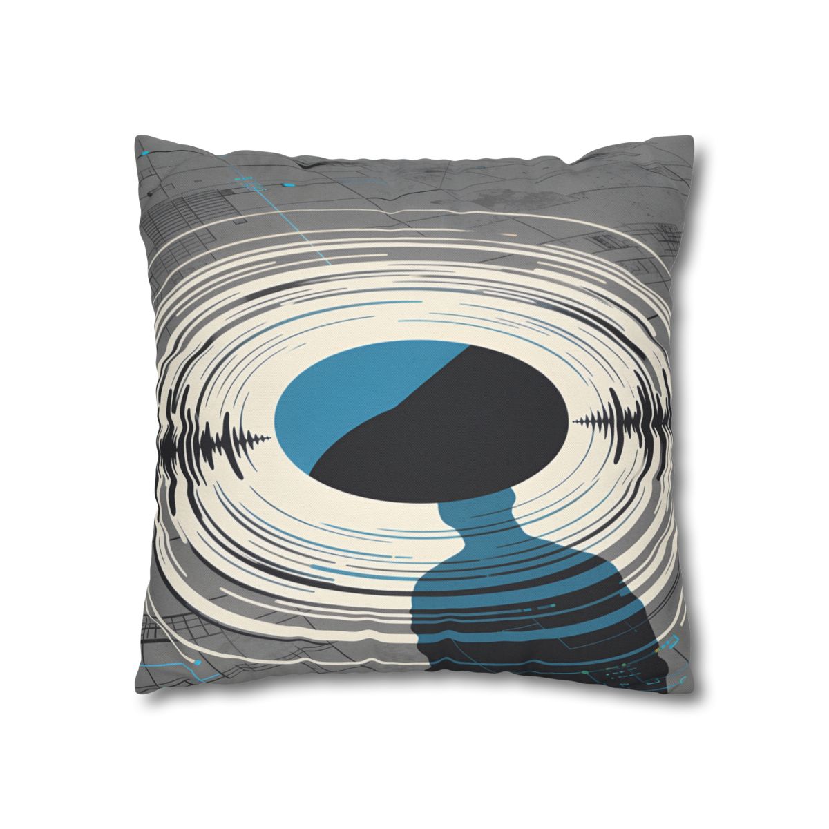 HD Echo Circuit Square Polyester Pillow Cover — additional view