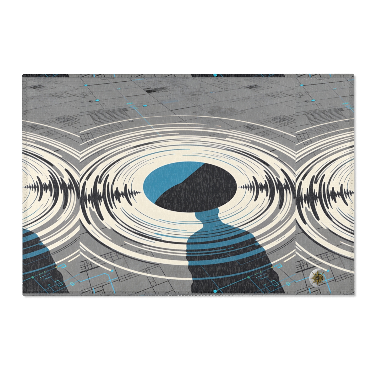 HD Echo Circuit Polyester Chenille Area Rug — additional view