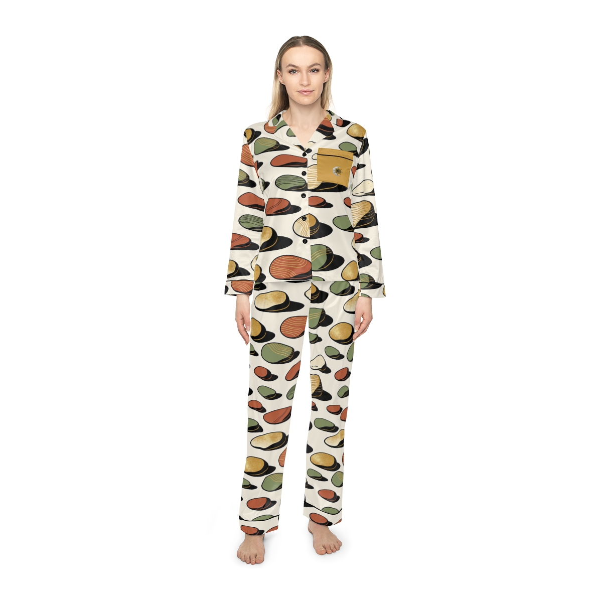 HD Riverstone Scatter Women’s Satin Pajama Set — additional view