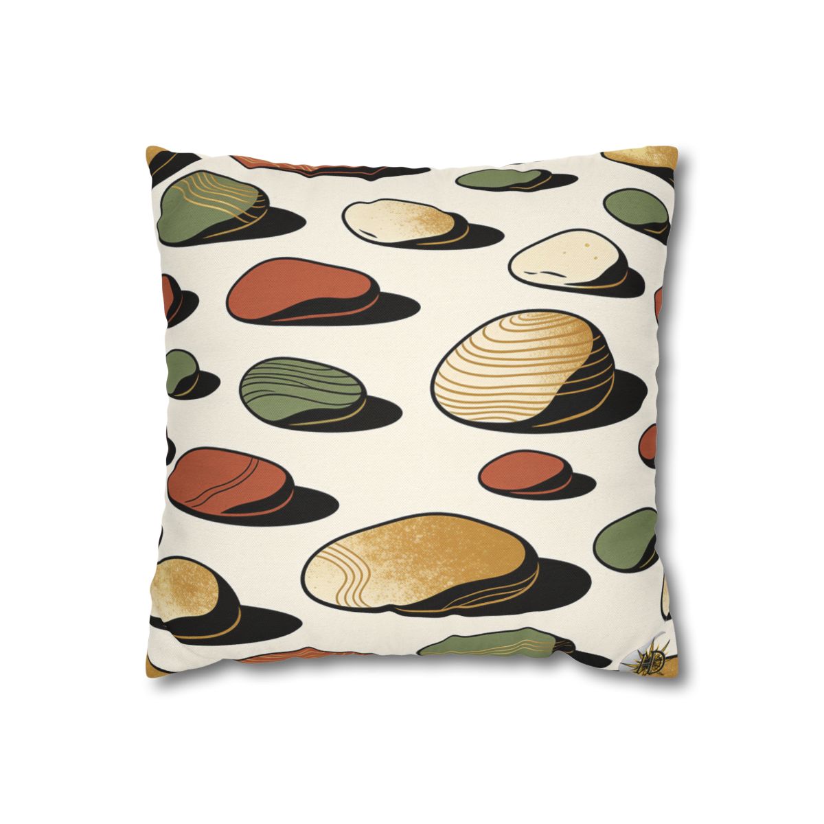 HD Riverstone Scatter Square Polyester Pillow Cover