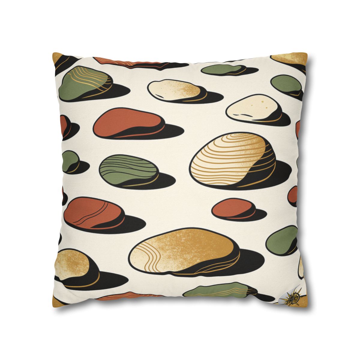 HD Riverstone Scatter Square Polyester Pillow Cover — additional view