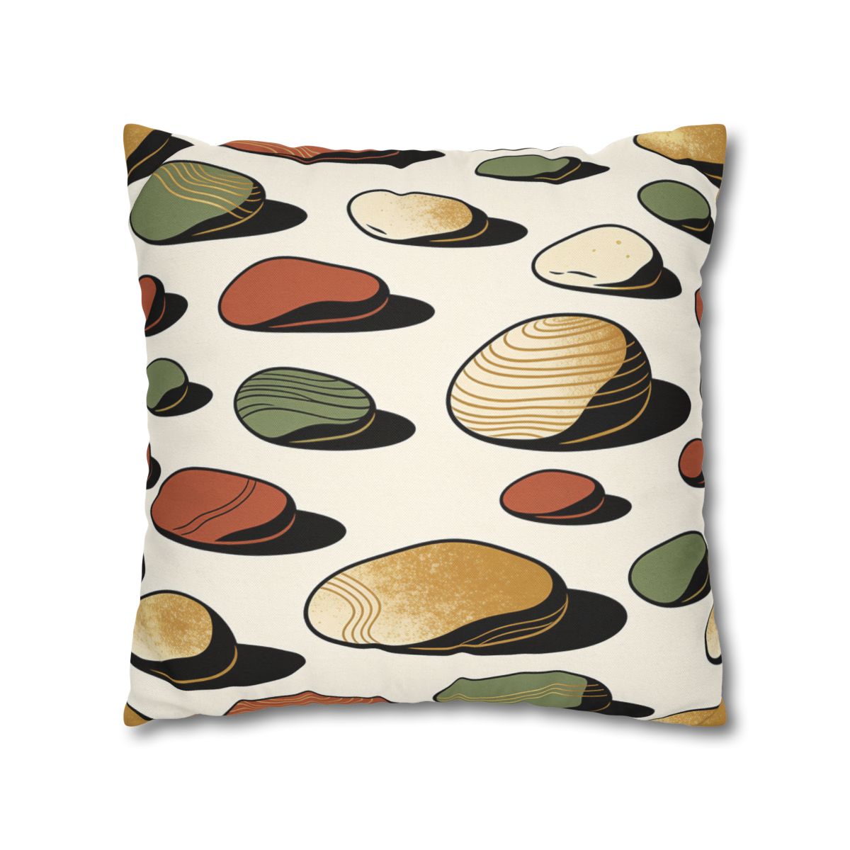 HD Riverstone Scatter Square Polyester Pillow Cover — additional view