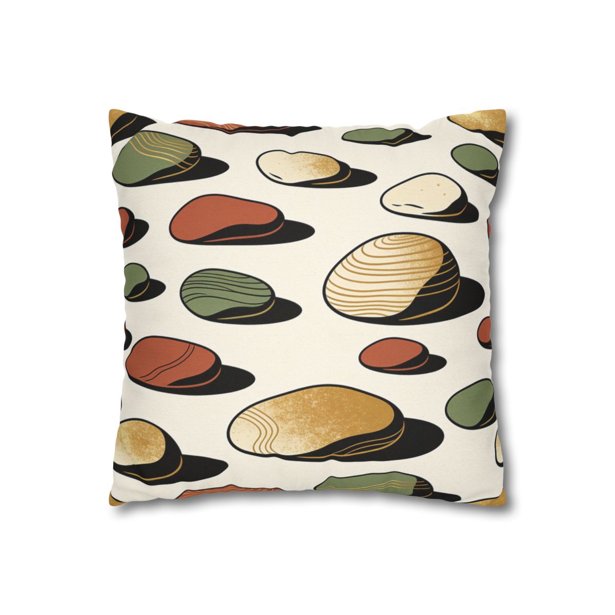 HD Riverstone Scatter Square Polyester Pillow Cover — additional view