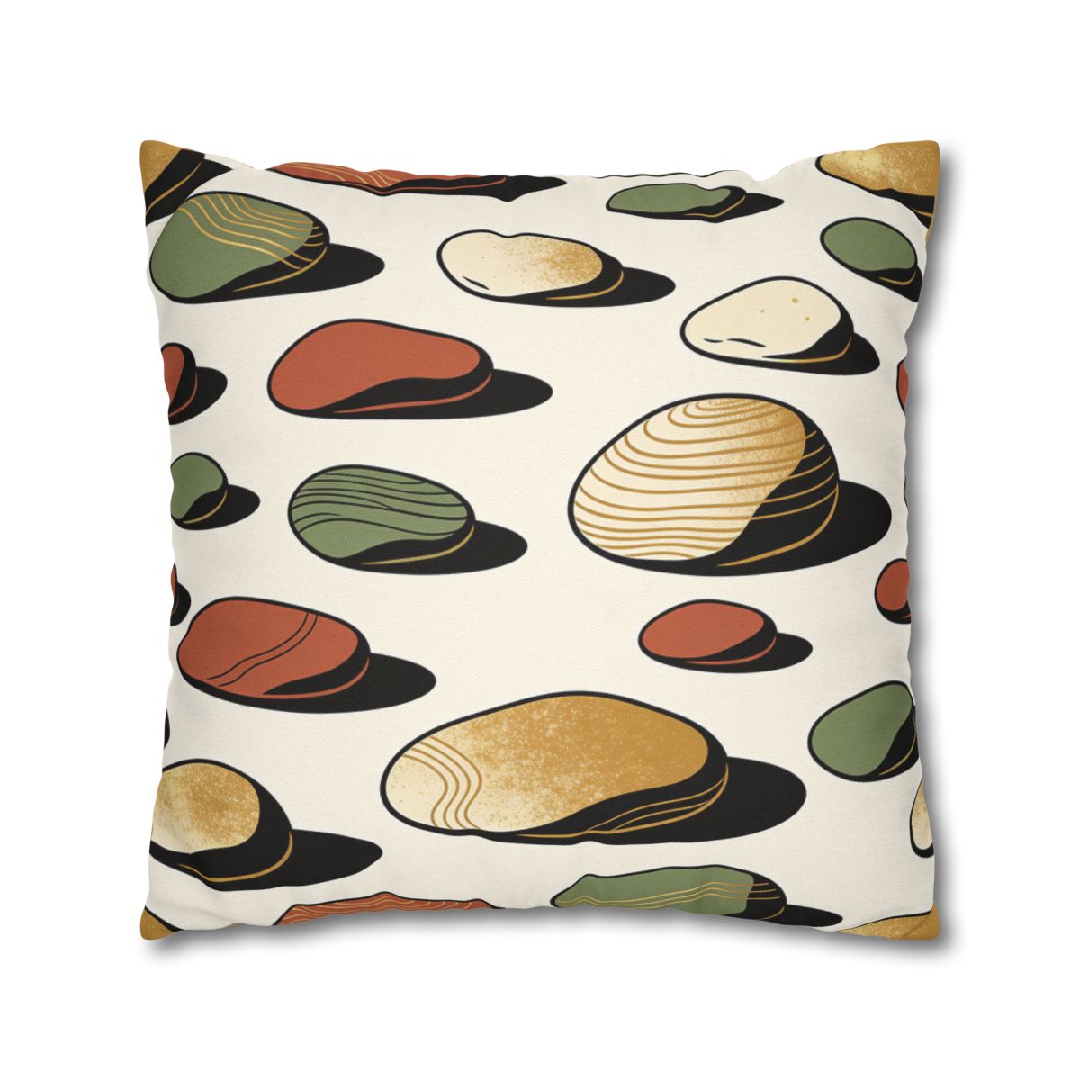 HD Riverstone Scatter Square Polyester Pillow Cover — additional view