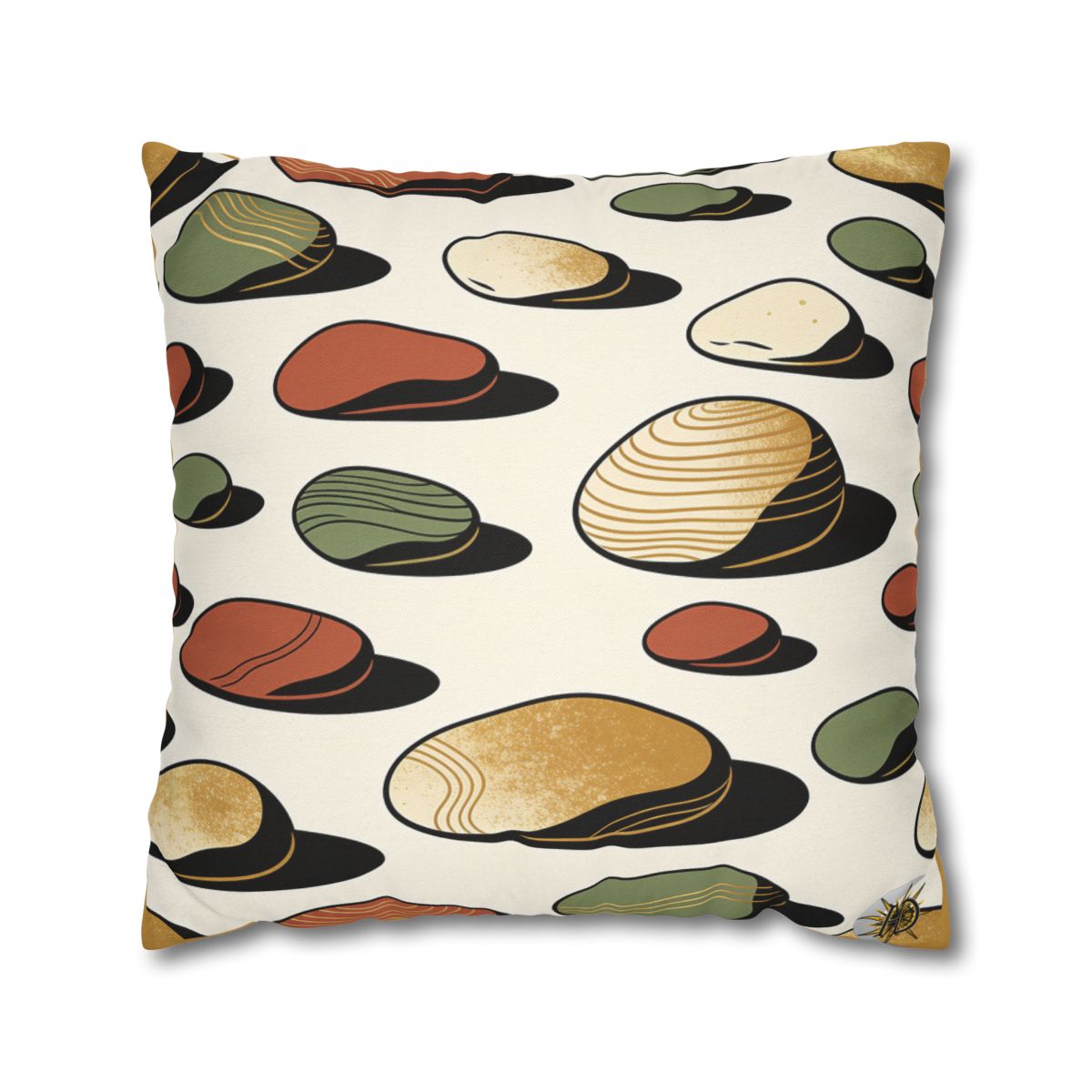 HD Riverstone Scatter Square Polyester Pillow Cover — additional view