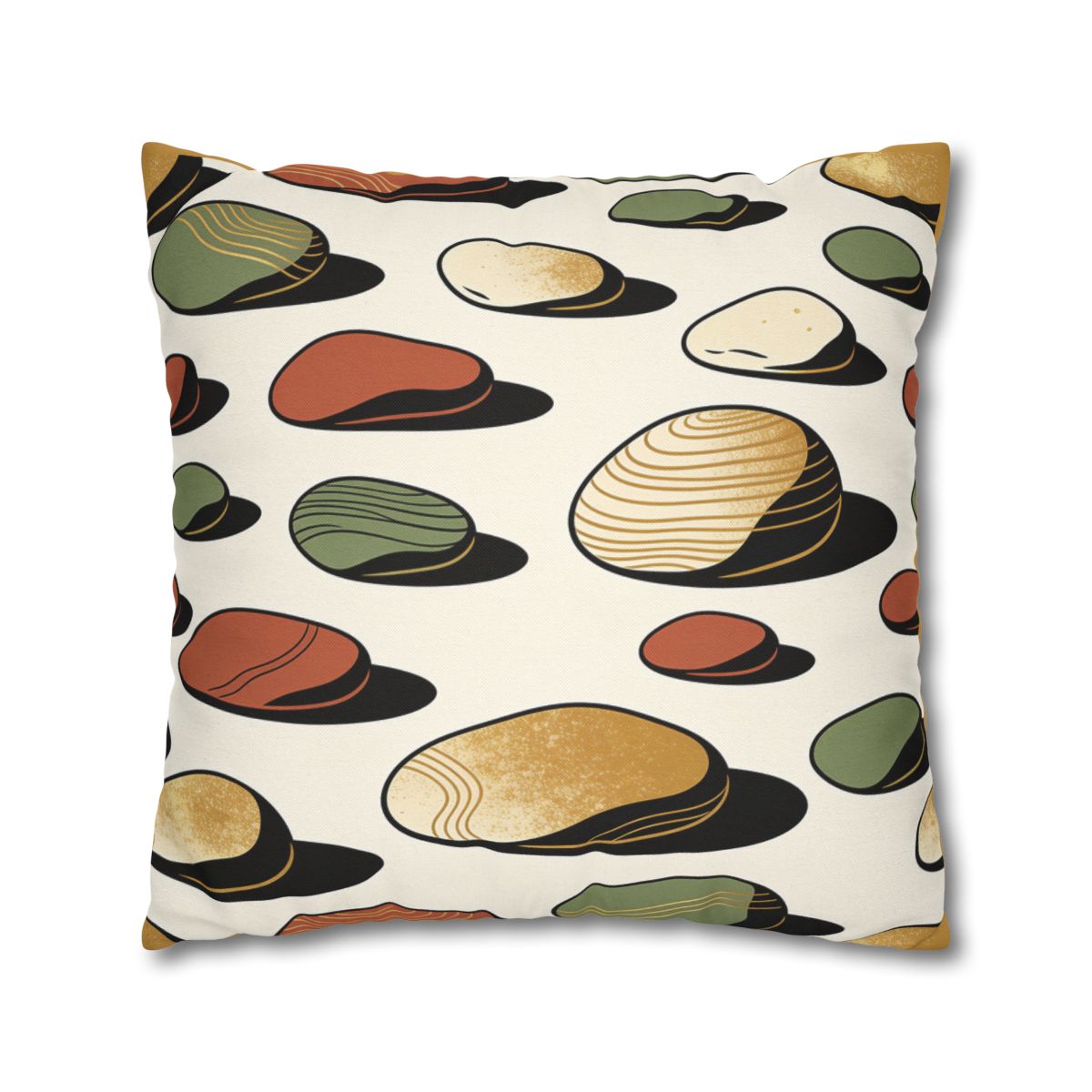 HD Riverstone Scatter Square Polyester Pillow Cover — additional view