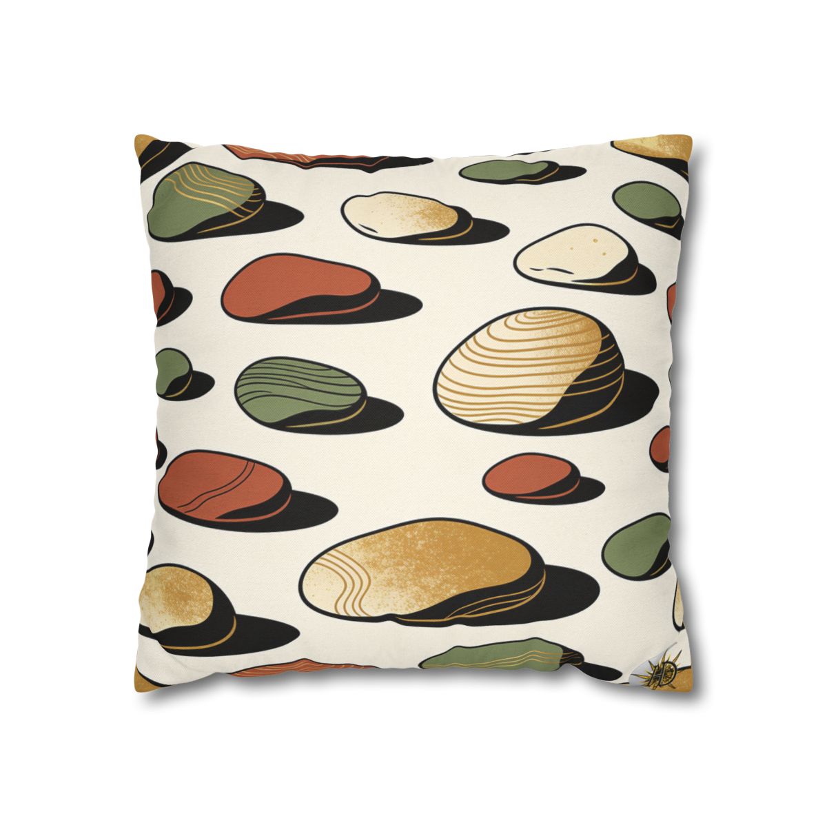 HD Riverstone Scatter Square Polyester Pillow Cover — additional view