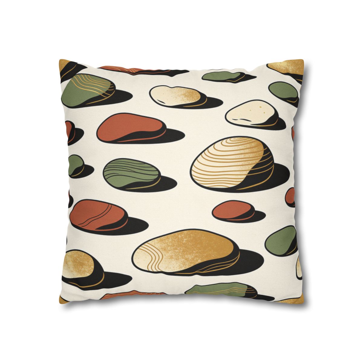 HD Riverstone Scatter Square Polyester Pillow Cover — additional view
