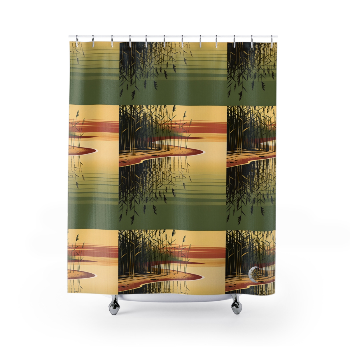 HD Amber Reedshore Shower Curtain