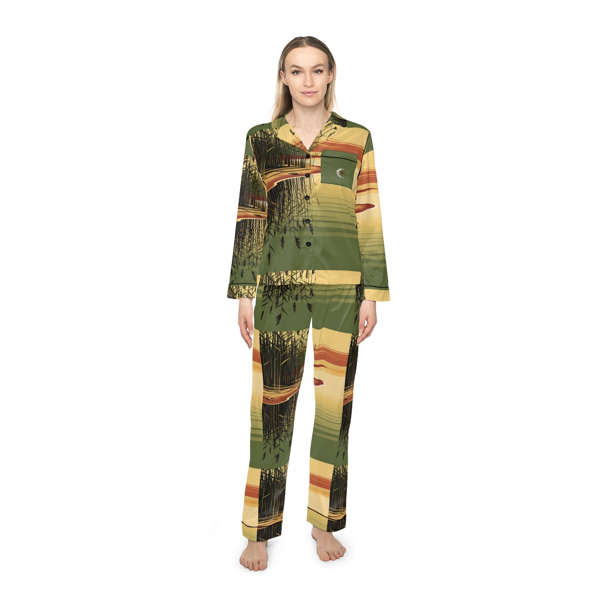 HD Amber Reedshore Women’s Satin Pajama Set — additional view