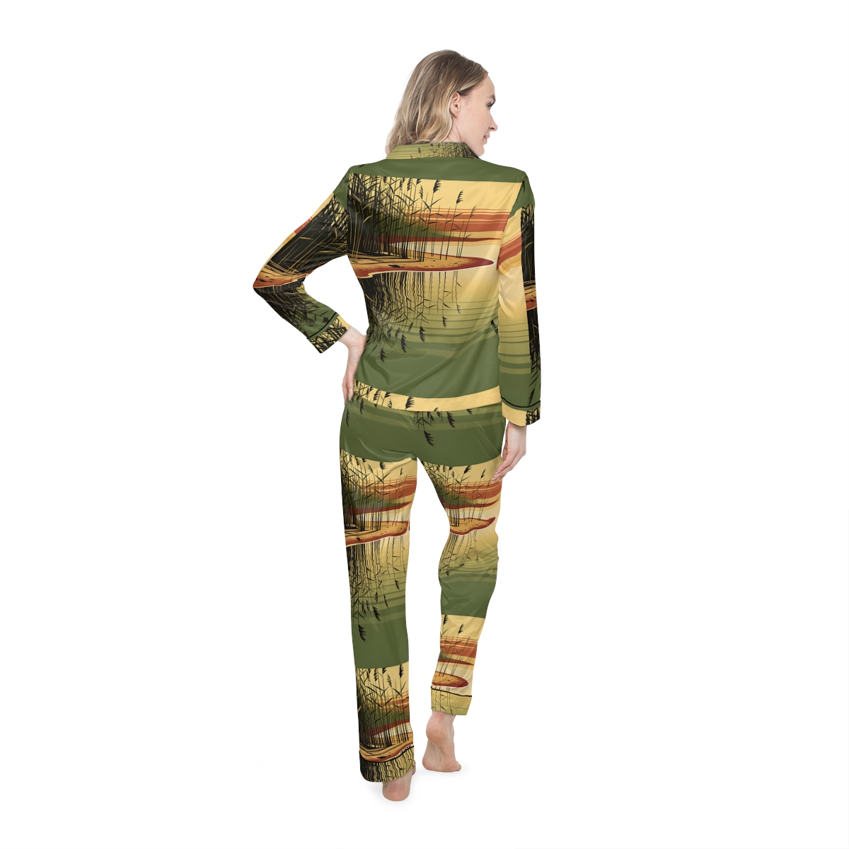 HD Amber Reedshore Women’s Satin Pajama Set — additional view