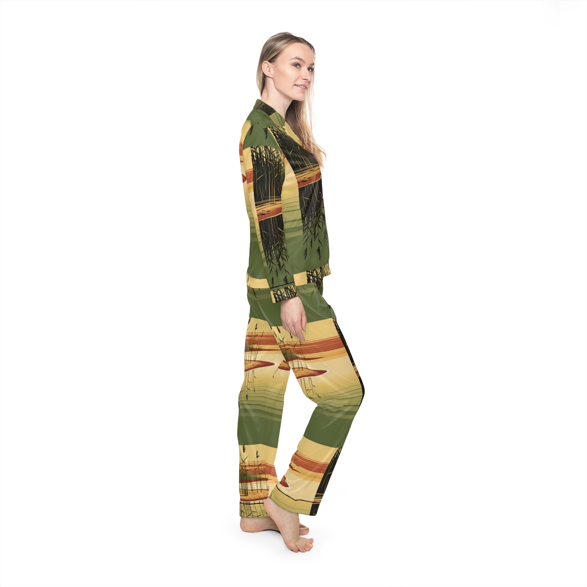 HD Amber Reedshore Women’s Satin Pajama Set — additional view