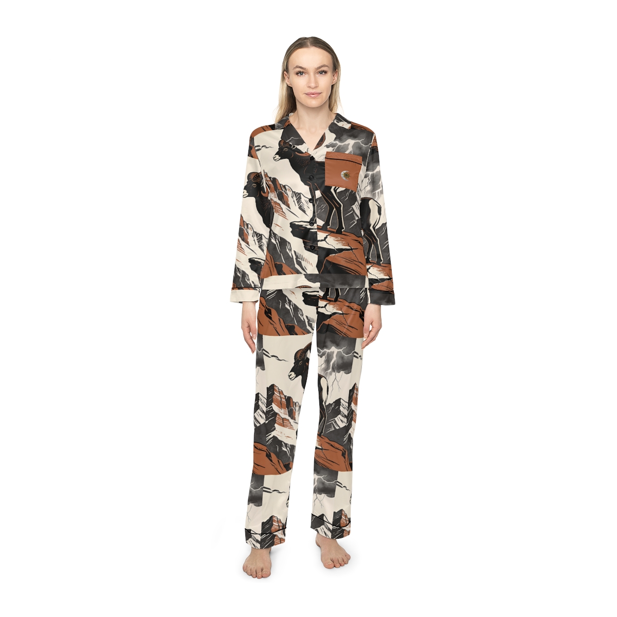 HD Stormridge Ram Women’s Satin Pajama Set — additional view