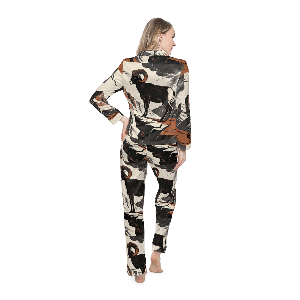 HD Stormridge Ram Women’s Satin Pajama Set — additional view