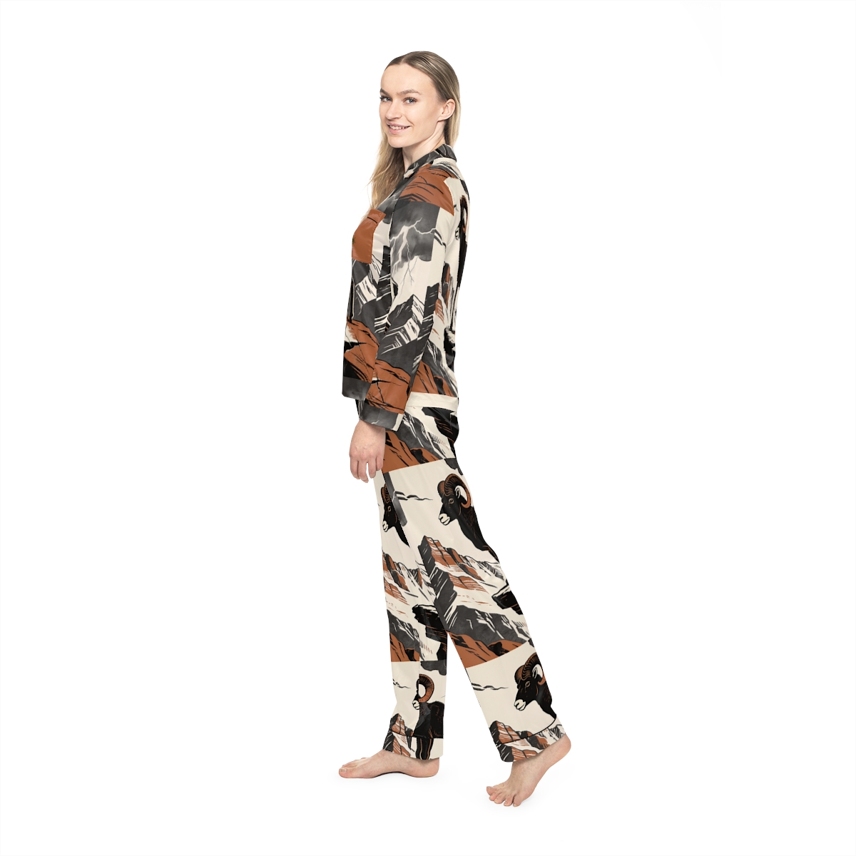 HD Stormridge Ram Women’s Satin Pajama Set — additional view