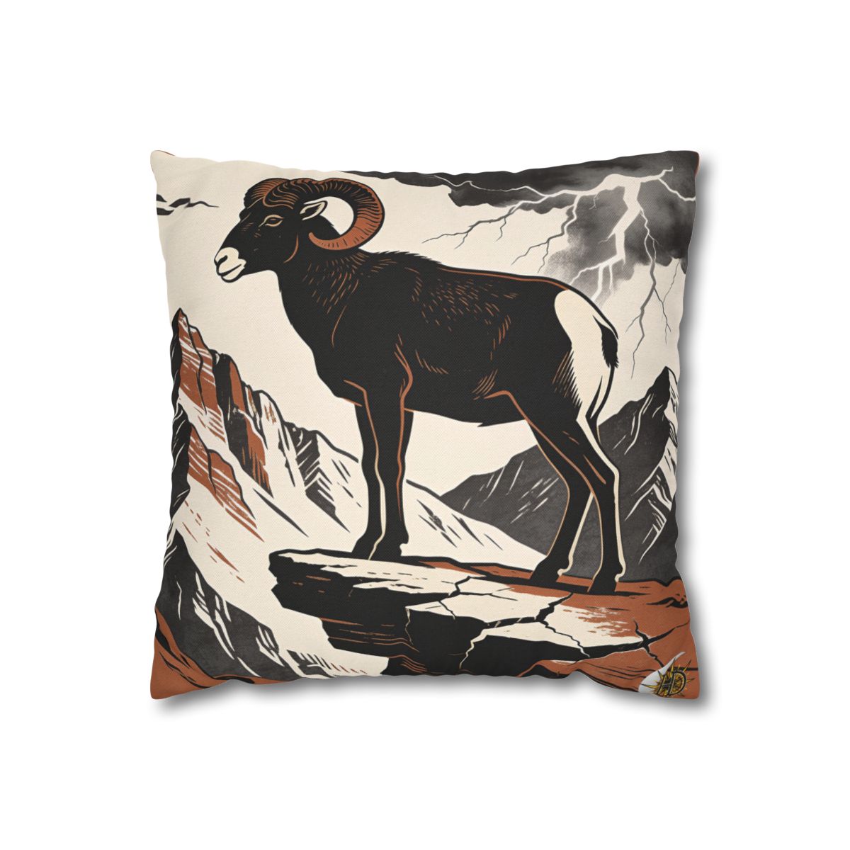HD Stormridge Ram Square Polyester Pillow Cover