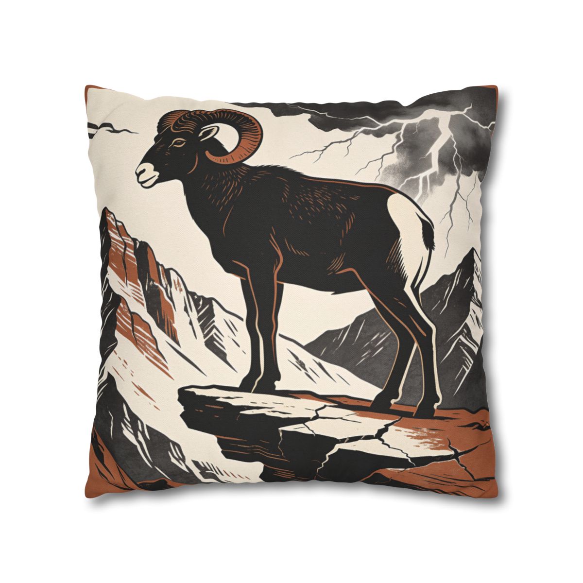 HD Stormridge Ram Square Polyester Pillow Cover — additional view