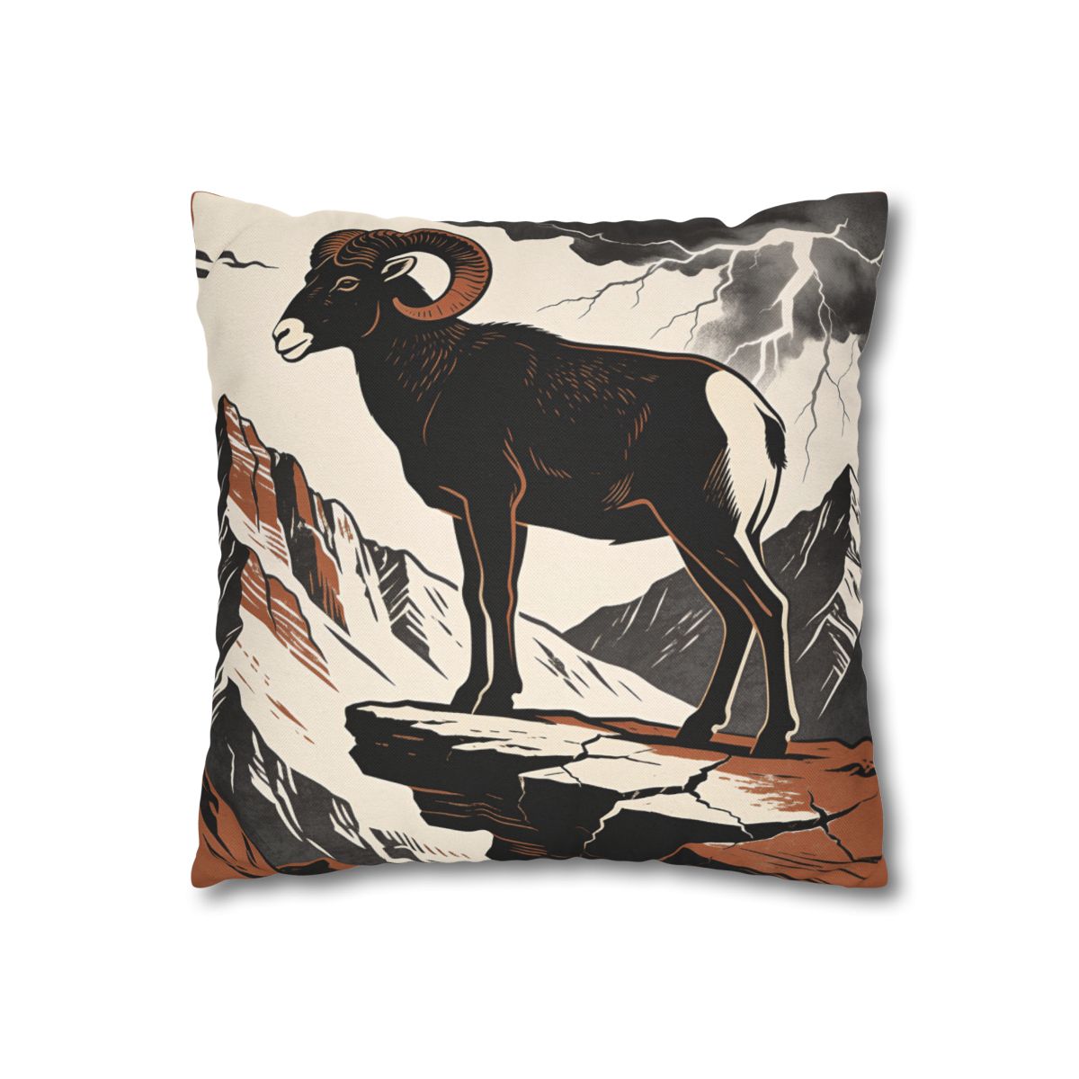 HD Stormridge Ram Square Polyester Pillow Cover — additional view