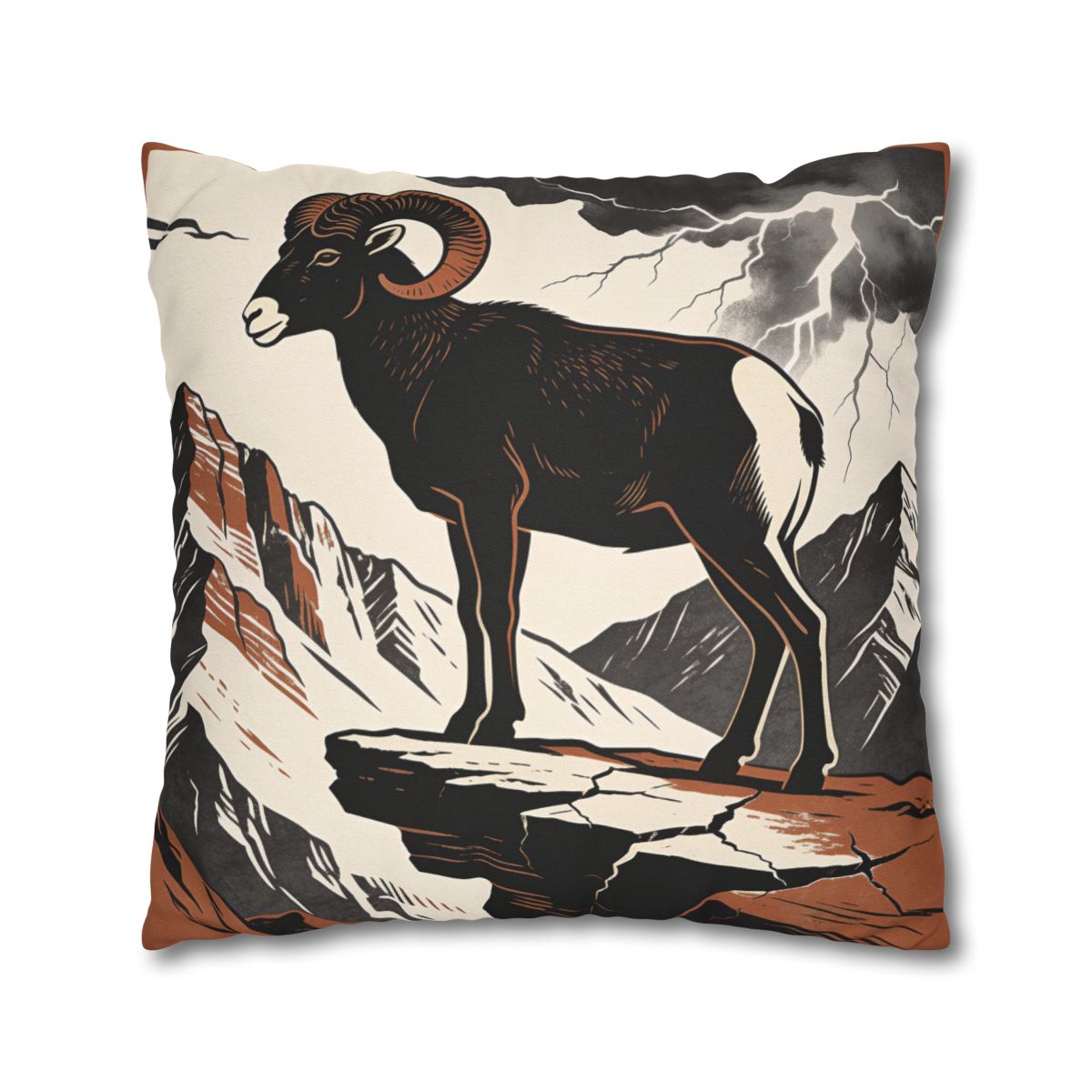 HD Stormridge Ram Square Polyester Pillow Cover — additional view