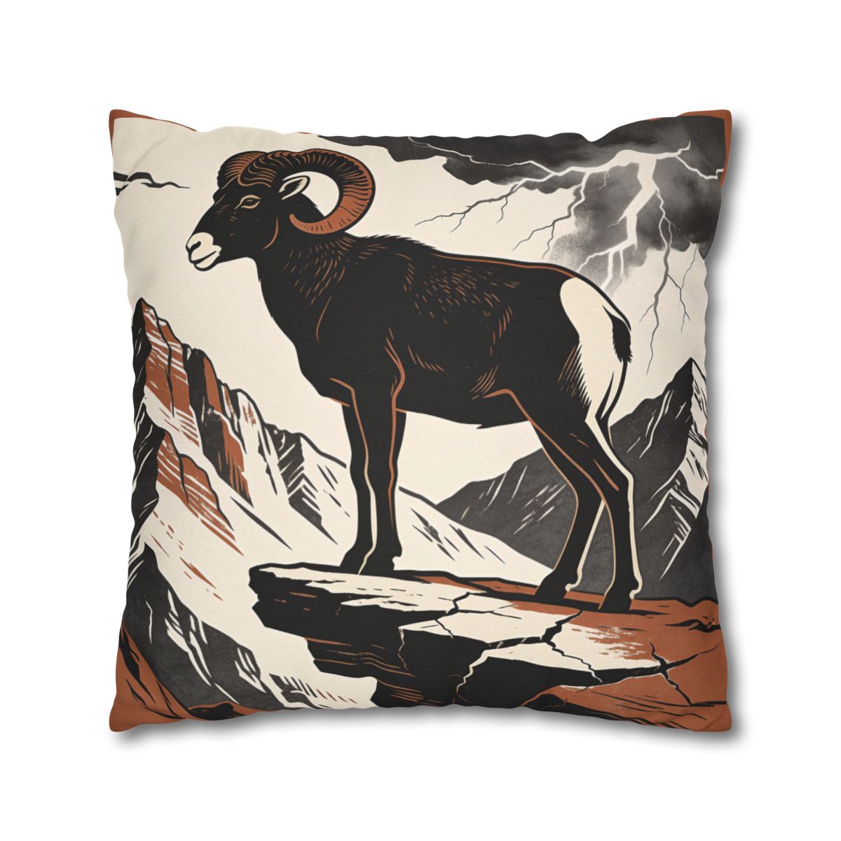 HD Stormridge Ram Square Polyester Pillow Cover — additional view