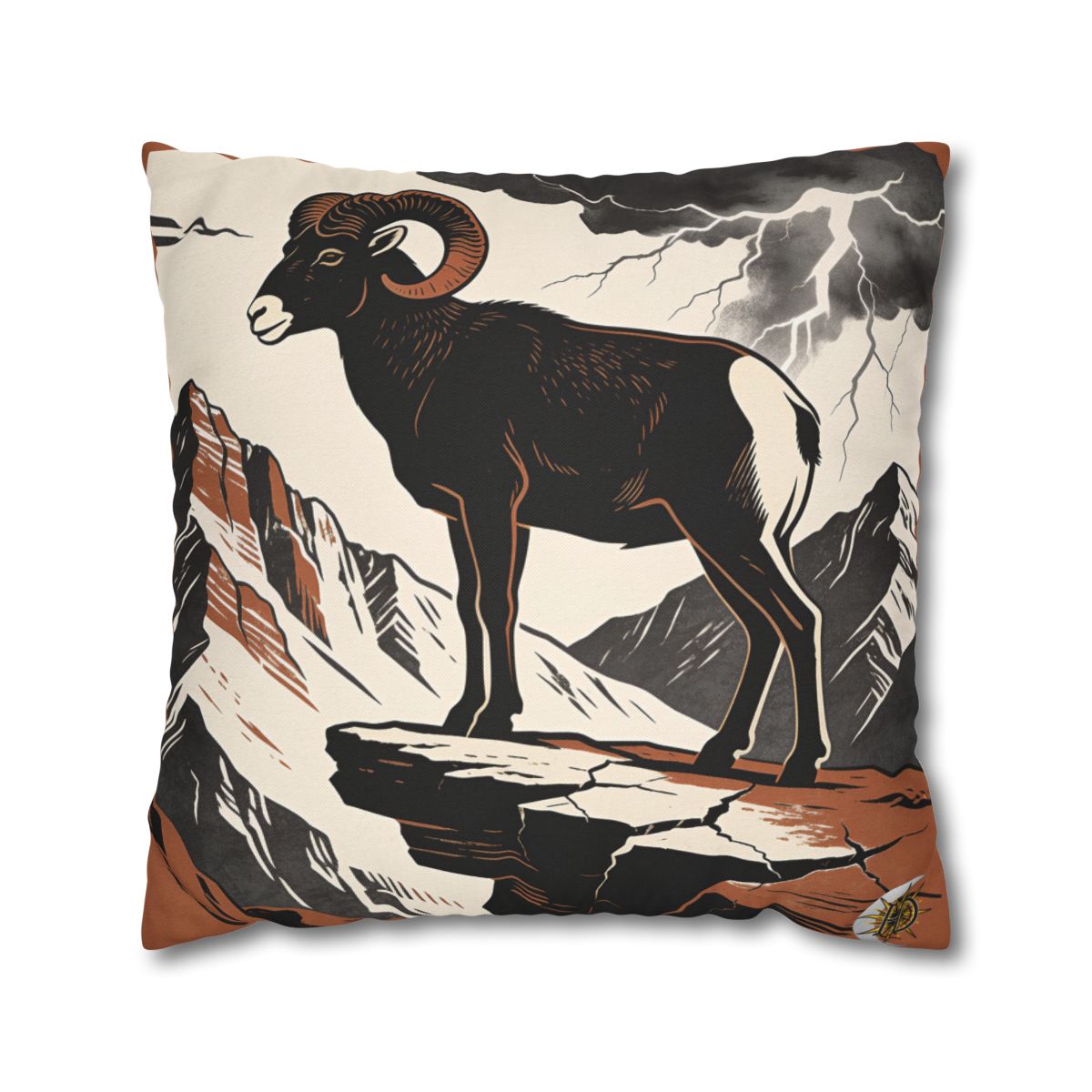 HD Stormridge Ram Square Polyester Pillow Cover — additional view