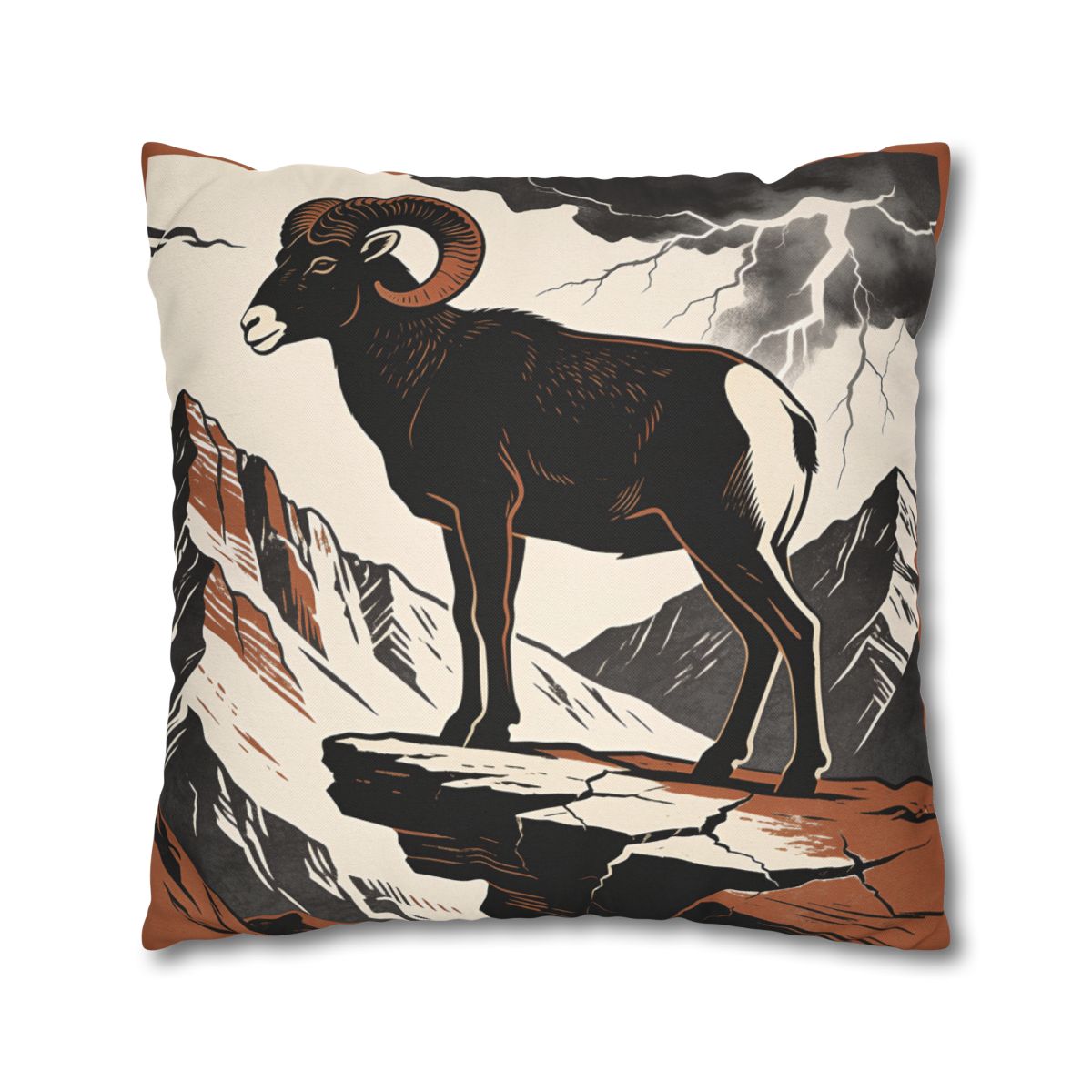 HD Stormridge Ram Square Polyester Pillow Cover — additional view