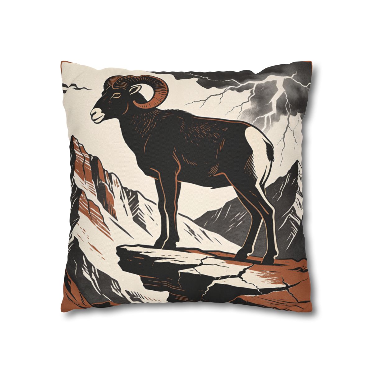 HD Stormridge Ram Square Polyester Pillow Cover — additional view