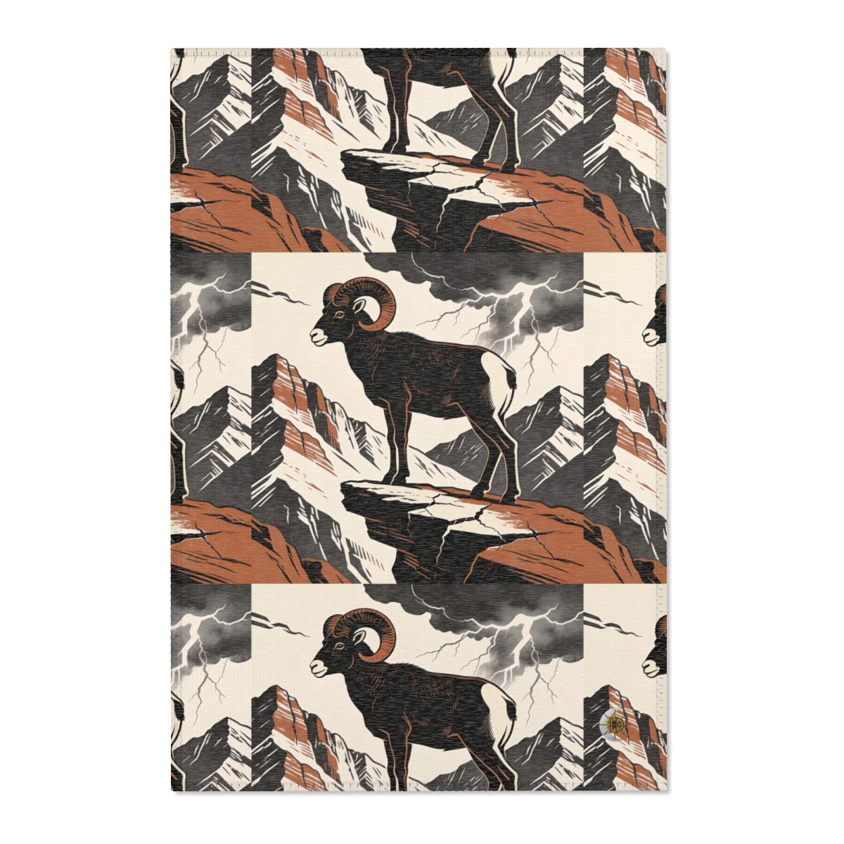 HD Stormridge Ram Polyester Chenille Area Rug