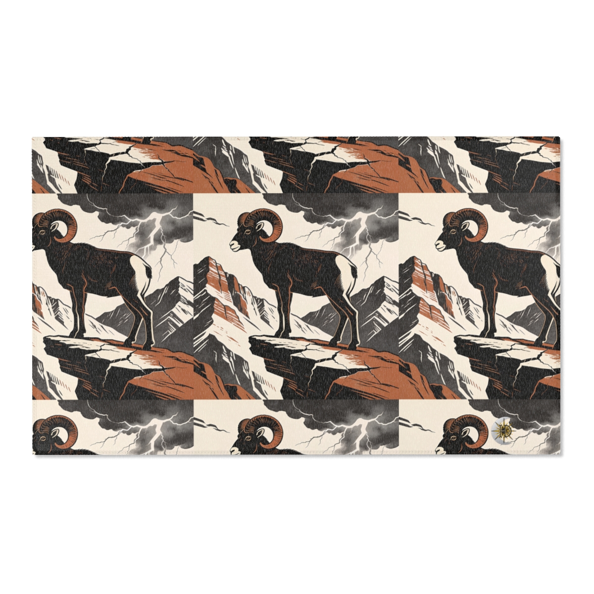 HD Stormridge Ram Polyester Chenille Area Rug — additional view