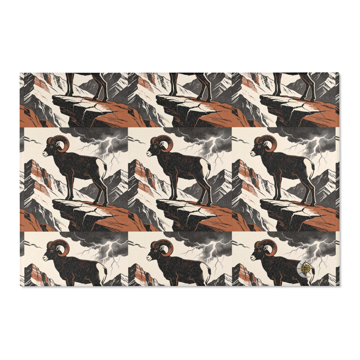 HD Stormridge Ram Polyester Chenille Area Rug — additional view