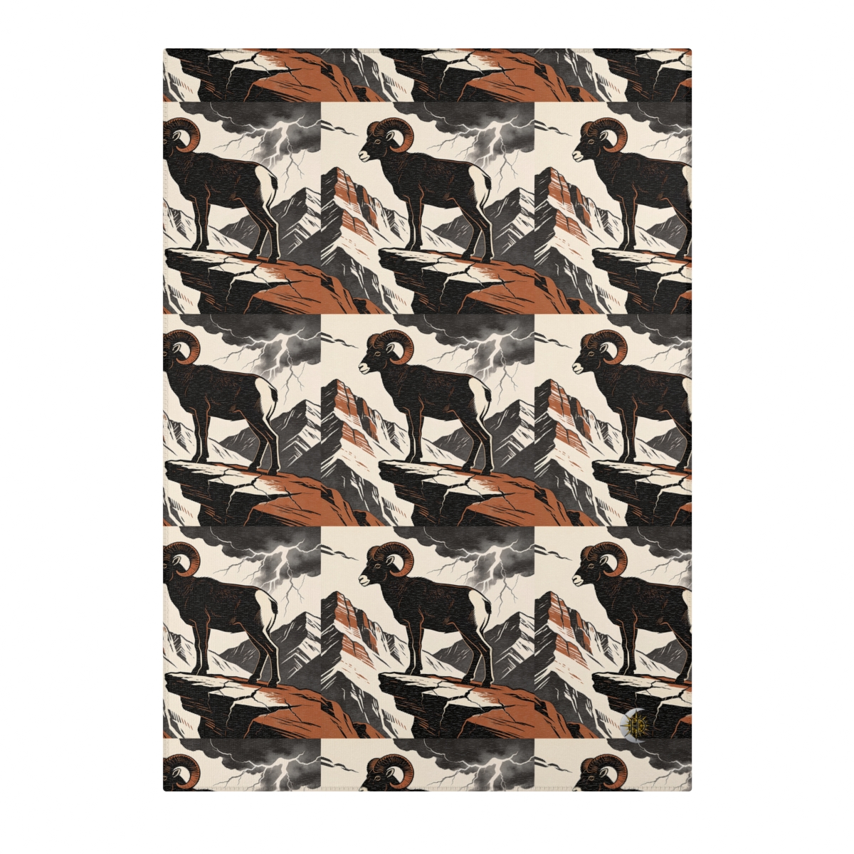 HD Stormridge Ram Polyester Chenille Area Rug — additional view