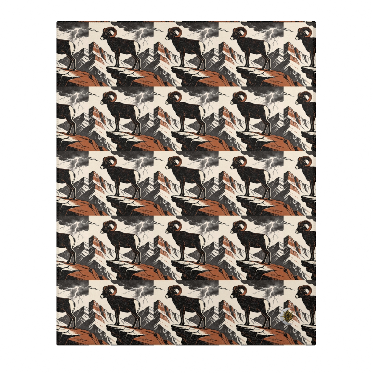 HD Stormridge Ram Polyester Chenille Area Rug — additional view