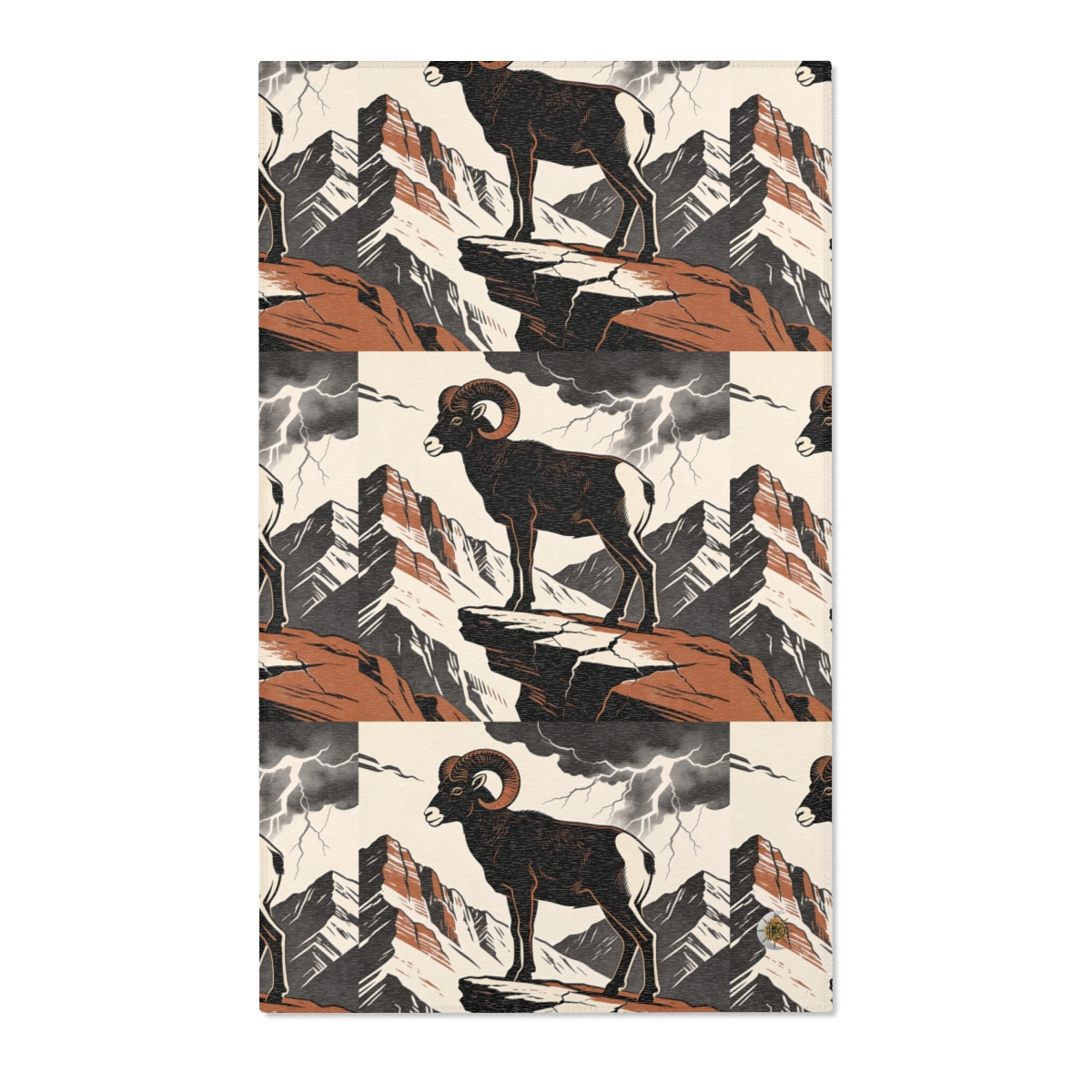 HD Stormridge Ram Polyester Chenille Area Rug — additional view