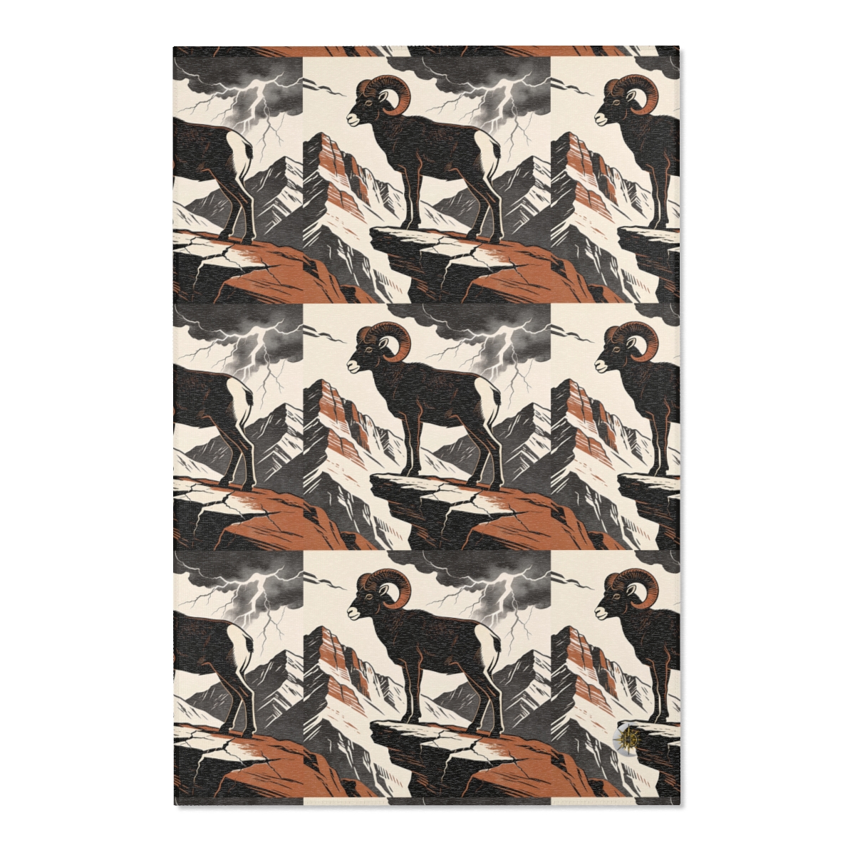 HD Stormridge Ram Polyester Chenille Area Rug — additional view