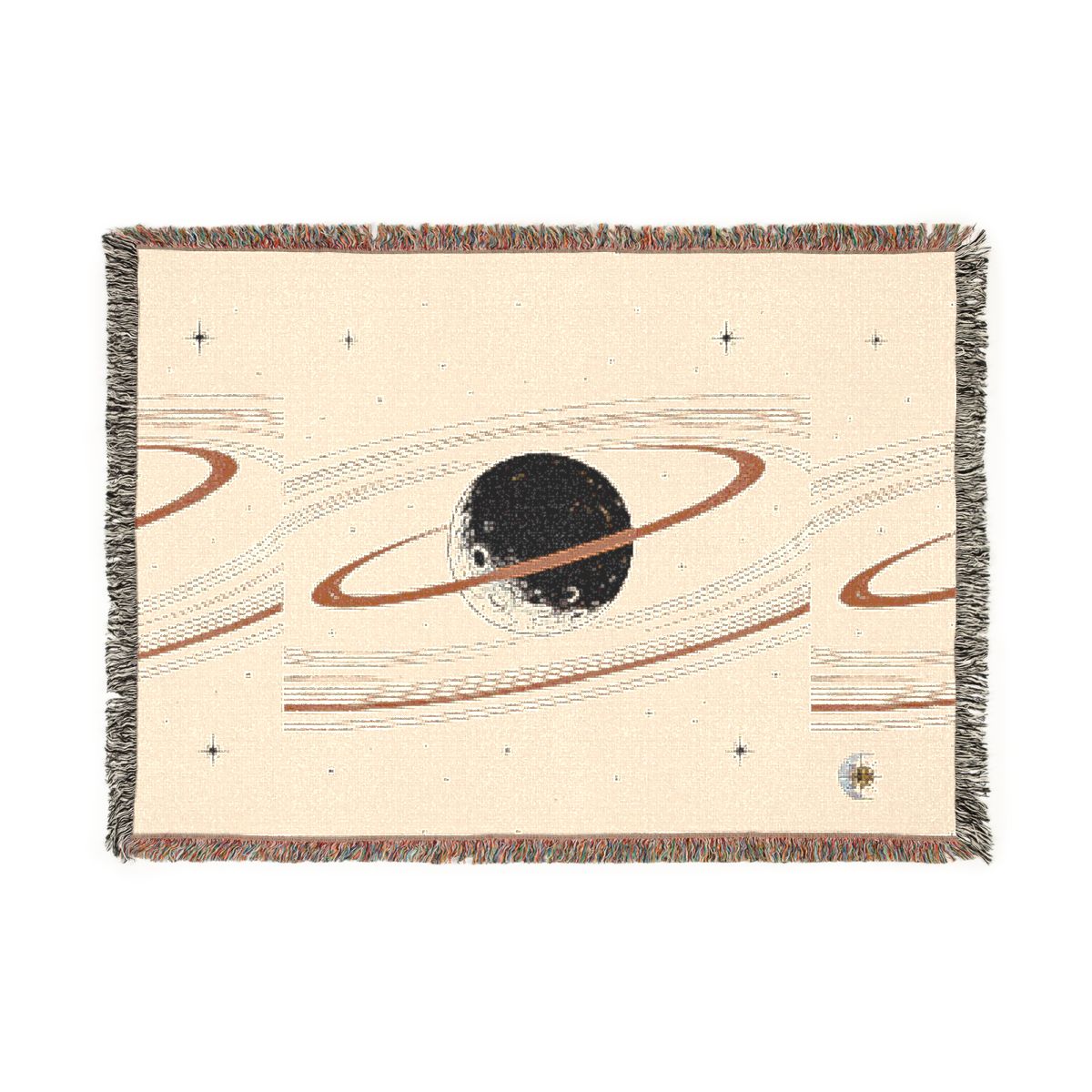 HD Copper Moon Rings 100% Cotton Woven Blanket