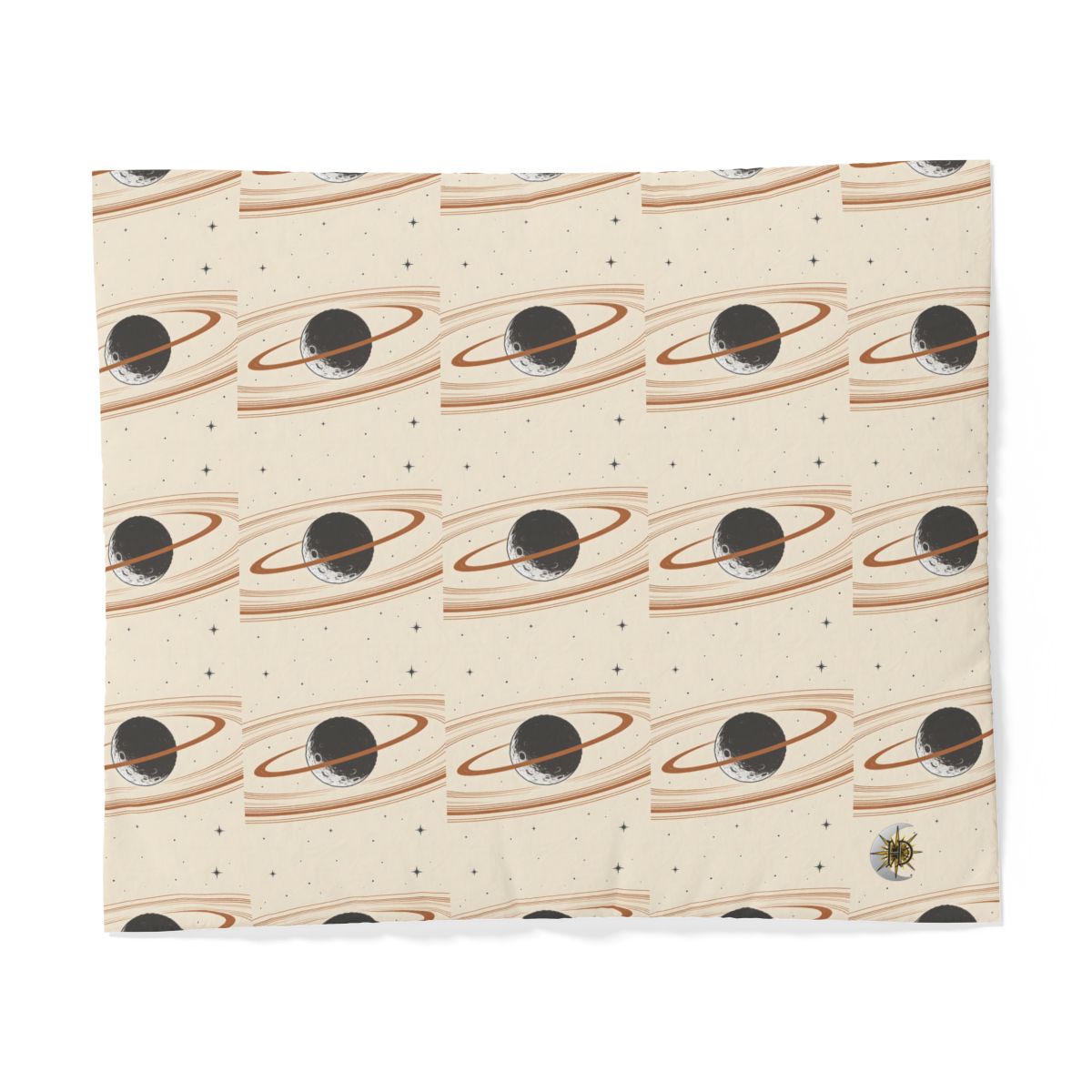 HD Copper Moon Rings 100% Cotton Duvet Cover — additional view
