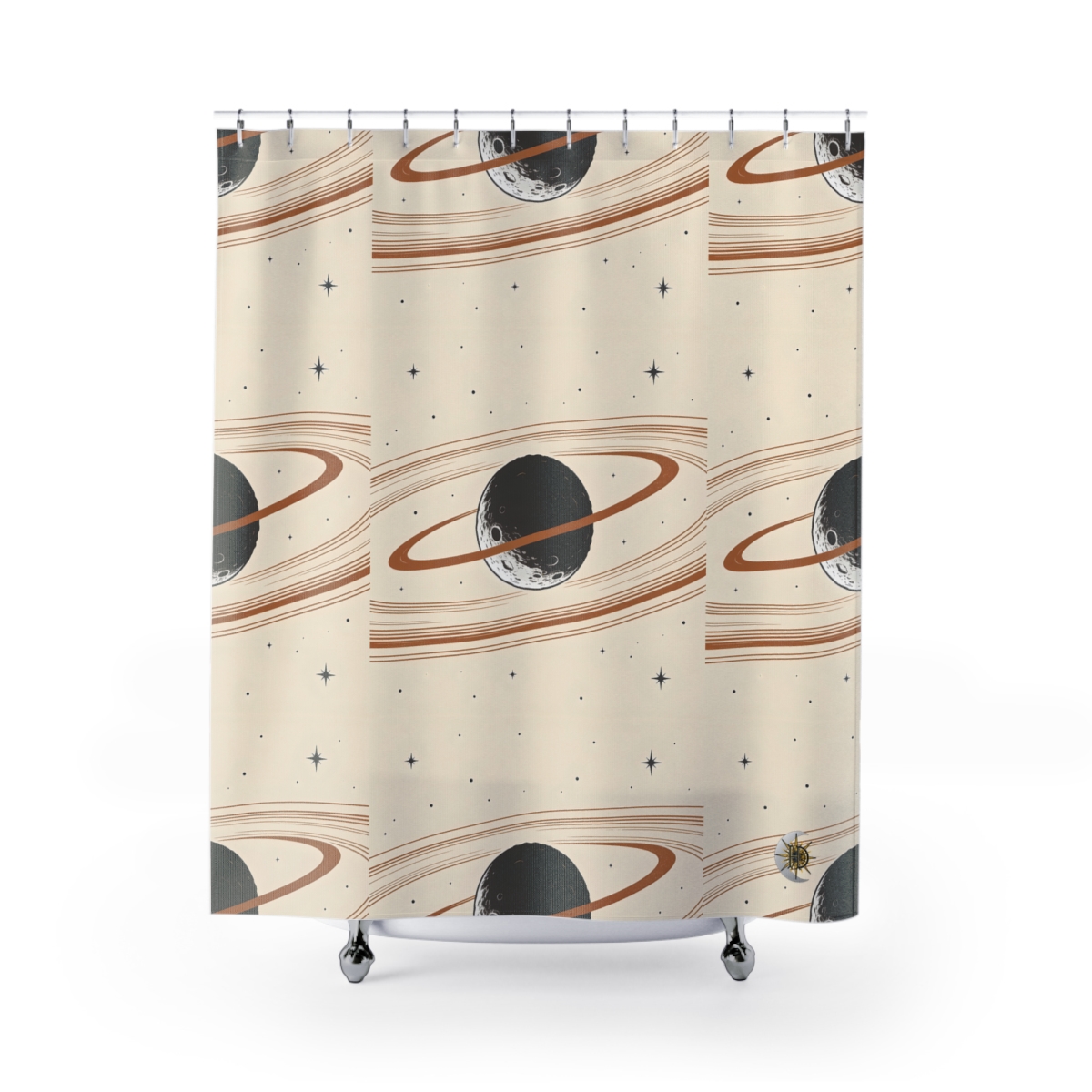 HD Copper Moon Rings Shower Curtain