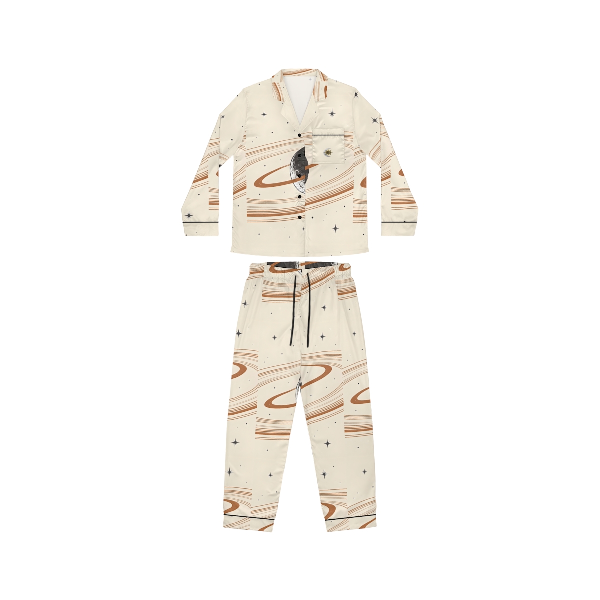HD Copper Moon Rings Women’s Satin Pajama Set