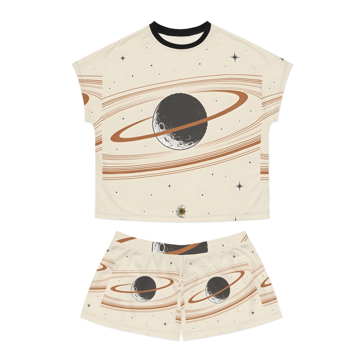 HD Copper Moon Rings Women’s Short Pajama Set