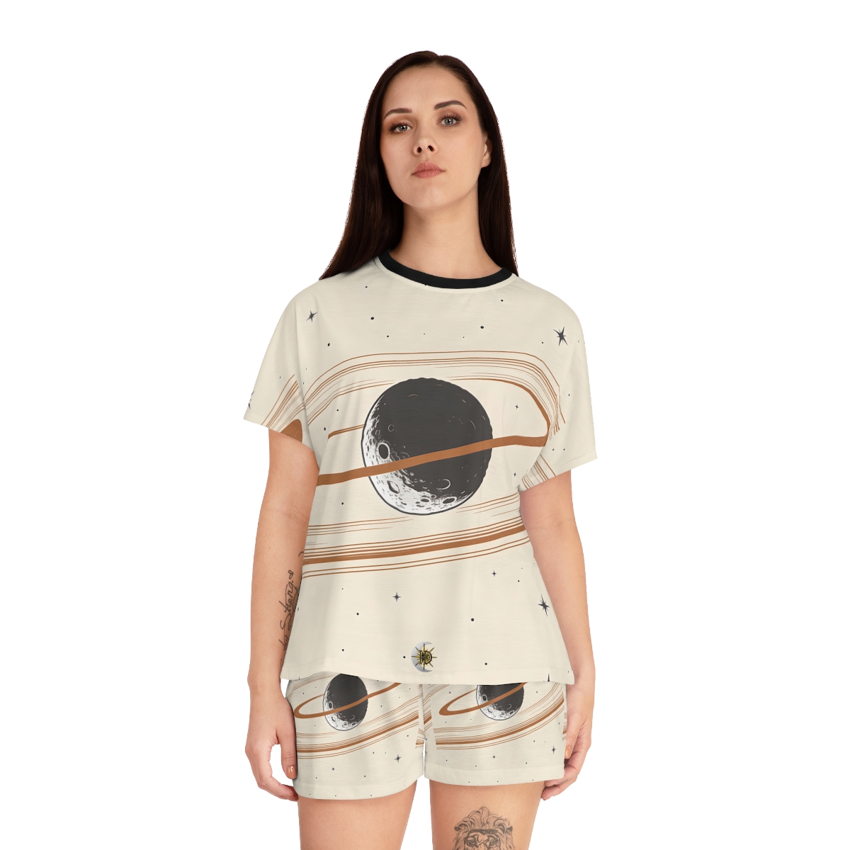 HD Copper Moon Rings Women’s Short Pajama Set — additional view