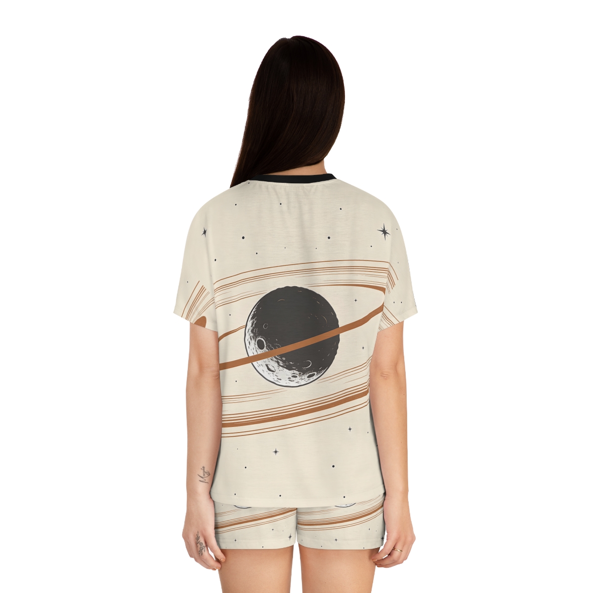 HD Copper Moon Rings Women’s Short Pajama Set — additional view