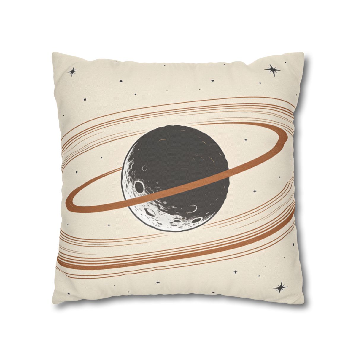 HD Copper Moon Rings Square Polyester Pillow Cover — additional view