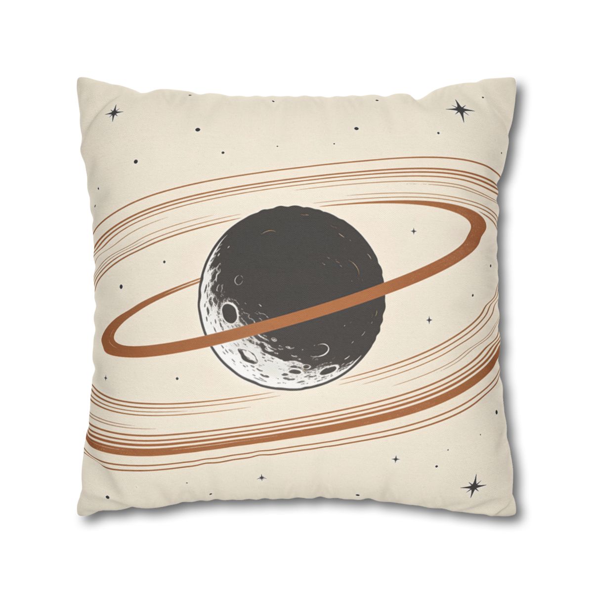 HD Copper Moon Rings Square Polyester Pillow Cover — additional view