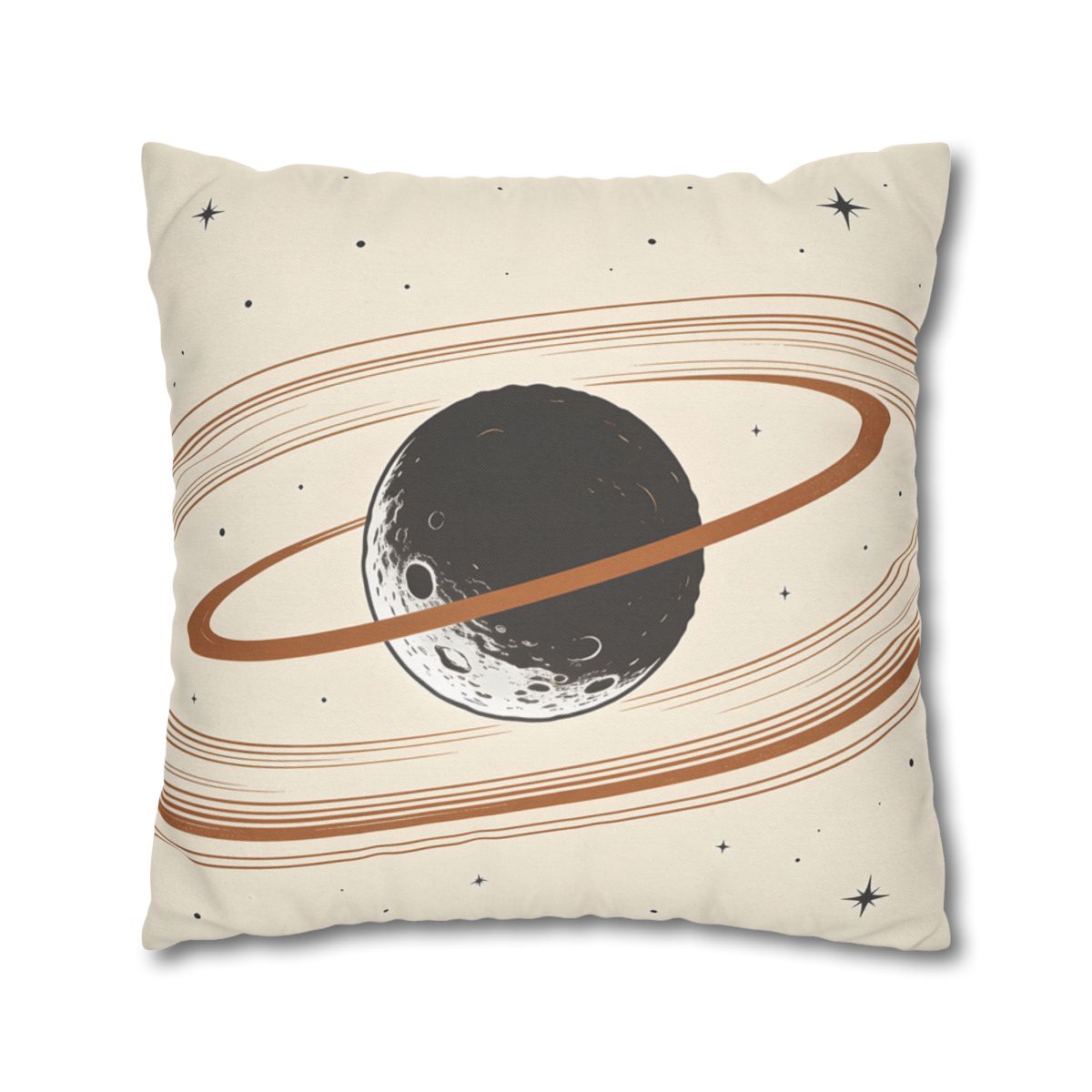 HD Copper Moon Rings Square Polyester Pillow Cover — additional view