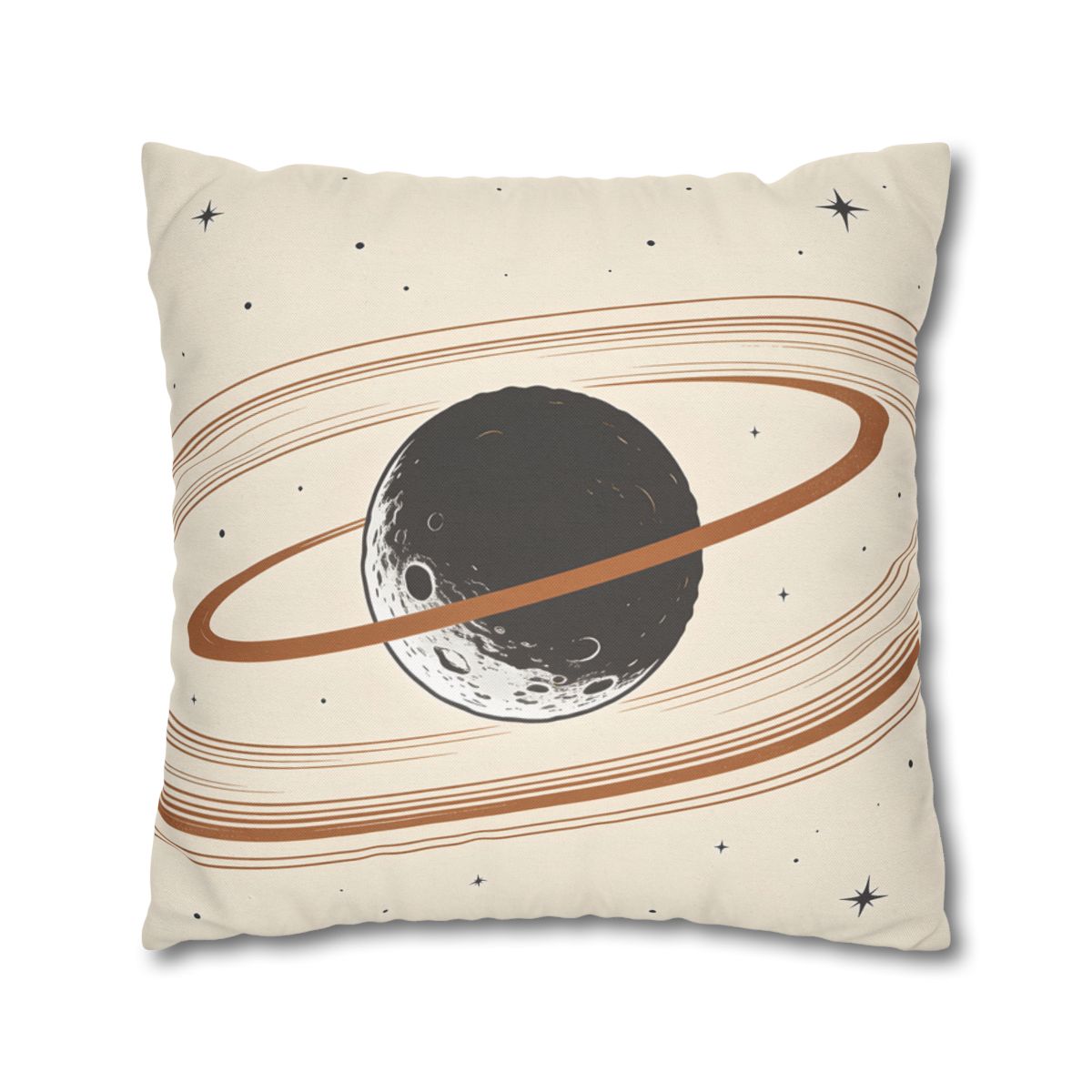 HD Copper Moon Rings Square Polyester Pillow Cover — additional view