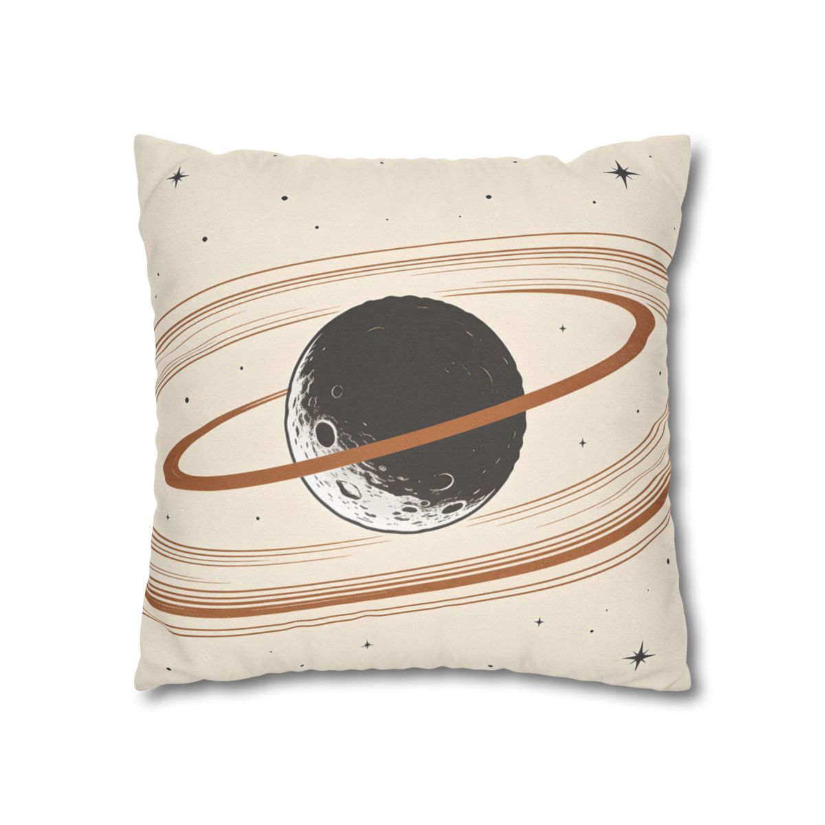 HD Copper Moon Rings Square Polyester Pillow Cover — additional view