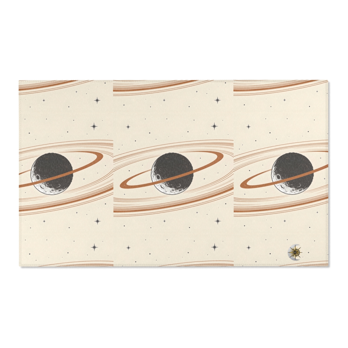 HD Copper Moon Rings Polyester Chenille Area Rug — additional view