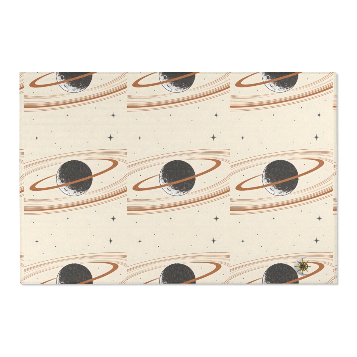 HD Copper Moon Rings Polyester Chenille Area Rug — additional view