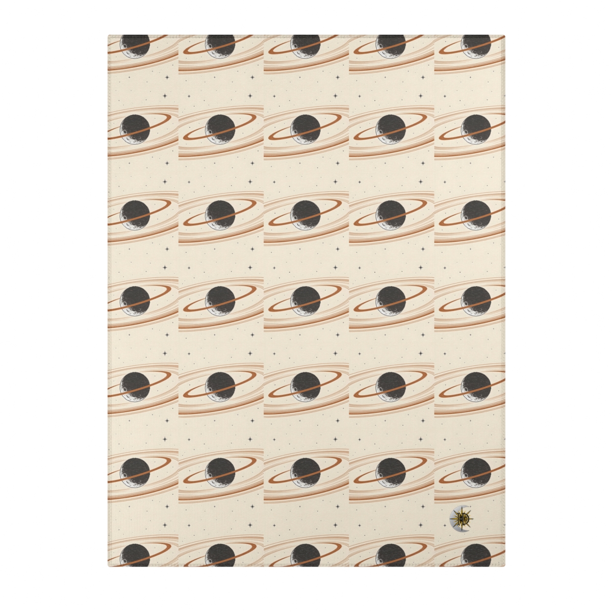 HD Copper Moon Rings Polyester Chenille Area Rug — additional view