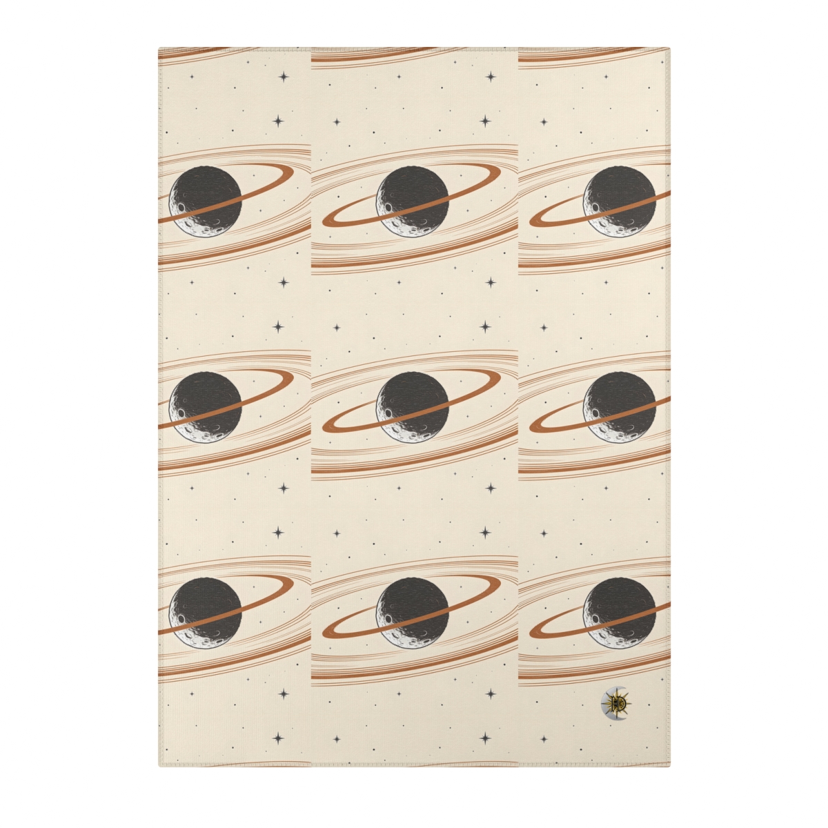 HD Copper Moon Rings Polyester Chenille Area Rug — additional view